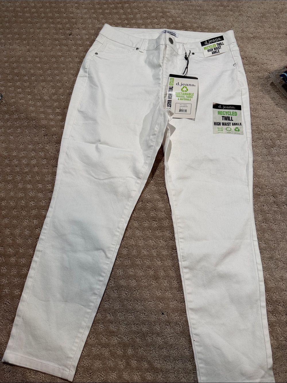 d. jeans White Slim Straight women’s Jeans